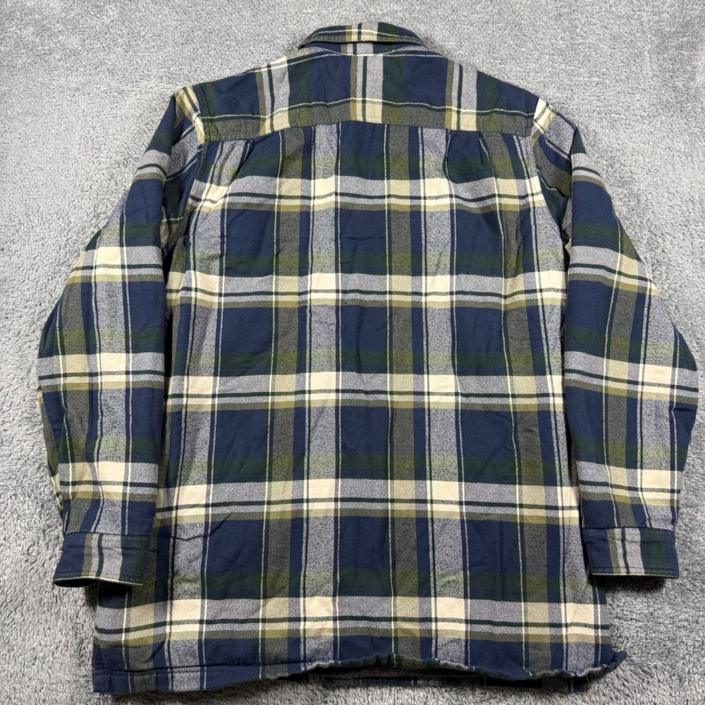 LL Bean Fleece Lined Flannel Shirt Mens L Tall Plaid Traditional Fit Overshirt - Picture 5 of 7